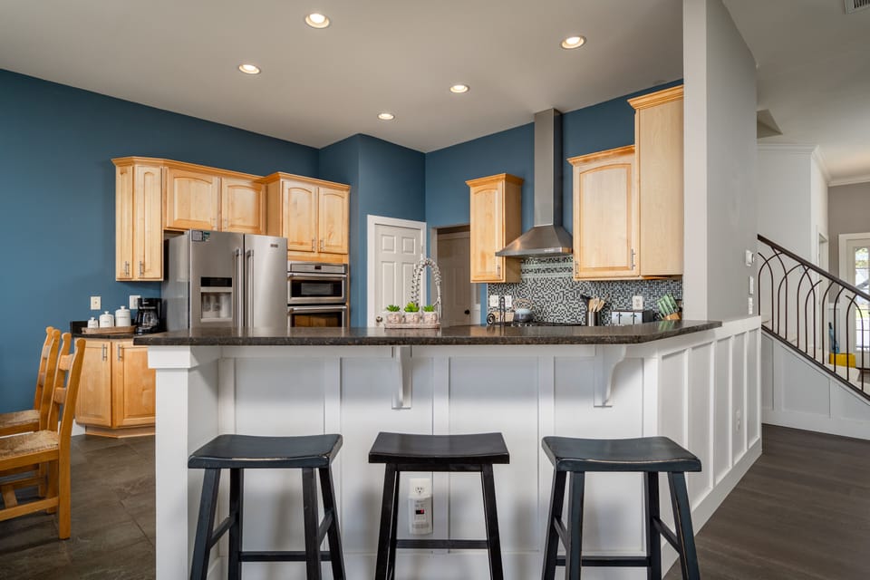 Bar stools in kitchen