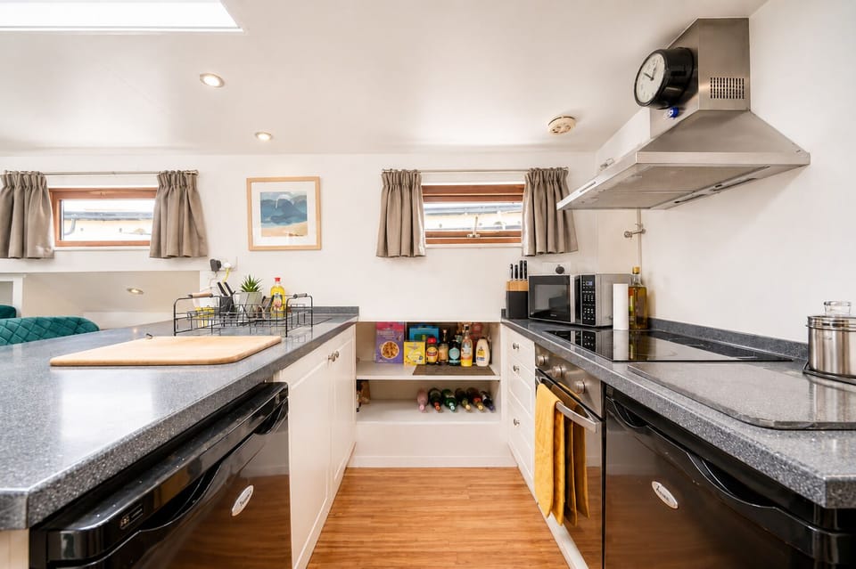 Compact galley with full-size appliances and everything you need to cook