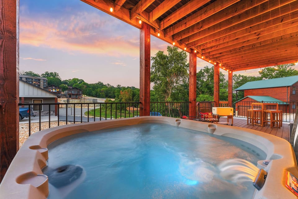 Relax in the homes private hot tub!