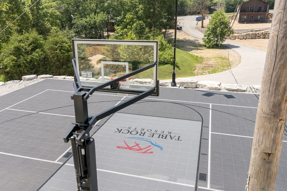 Resort basketball court is right by the pool area!