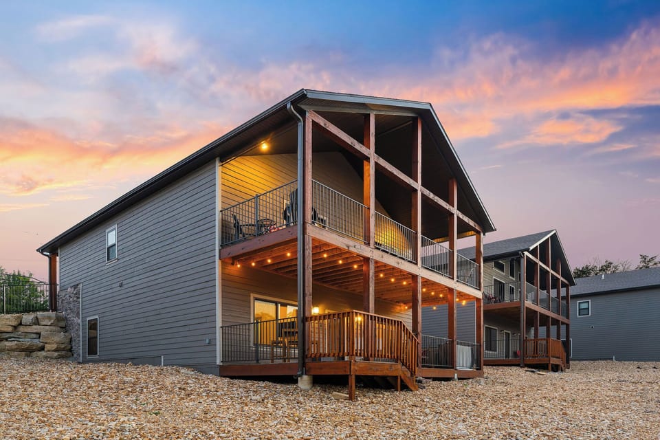 Evening exterior lighting