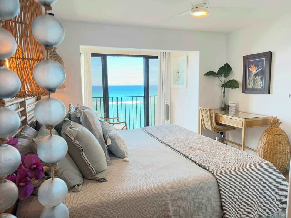 Primary Bedroom - view from closet, Ocean View Sliders make this room even more spacious