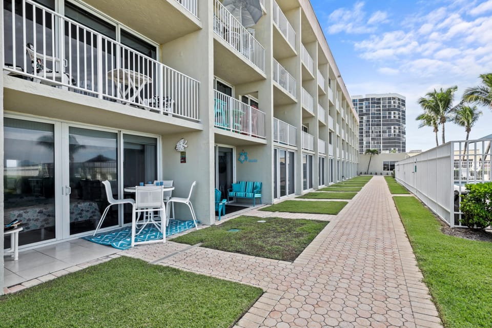 The only two 1st floor patios are for your private use steps to heat pool &ocean