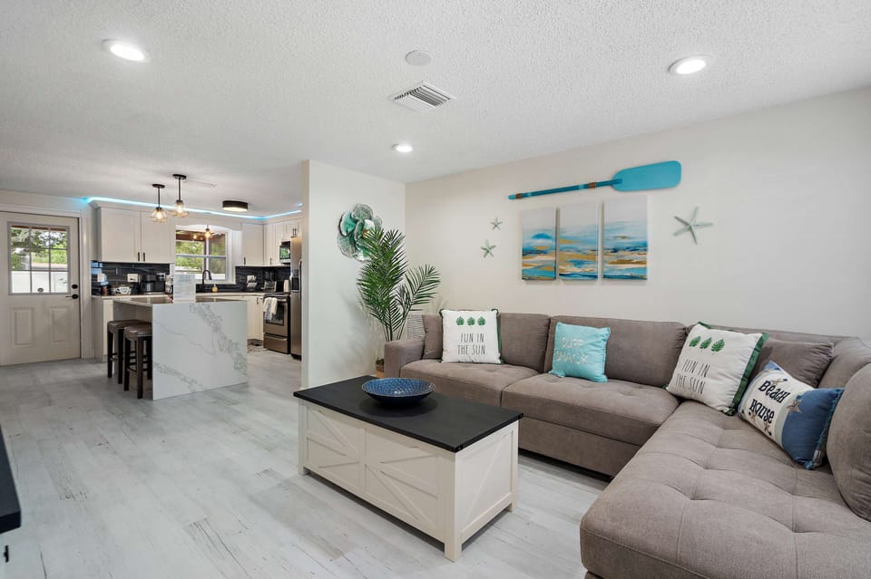 Open living room, kitchen, and dining area.
It's bringing everybody together.