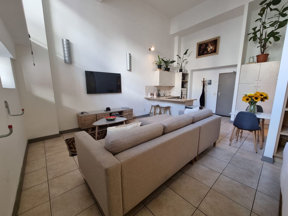 Apartment (1 Bedroom) | Living area | Flat-screen TV
