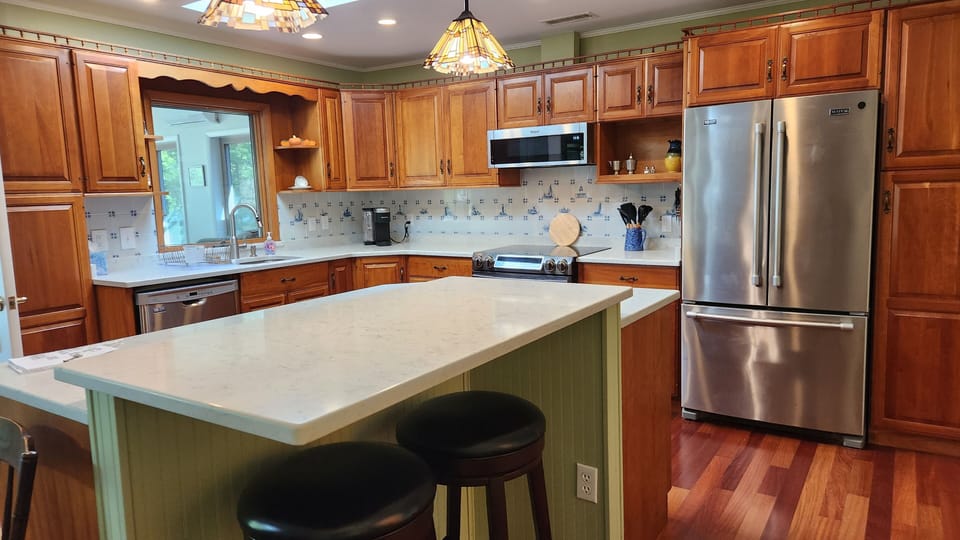 Well-stocked kitchen.