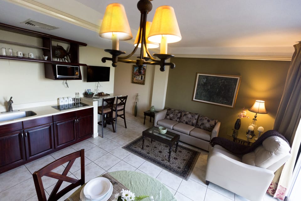 Deluxe Apartment, Balcony, Mountain View | Private kitchen | Coffee/tea maker, toaster, freezer