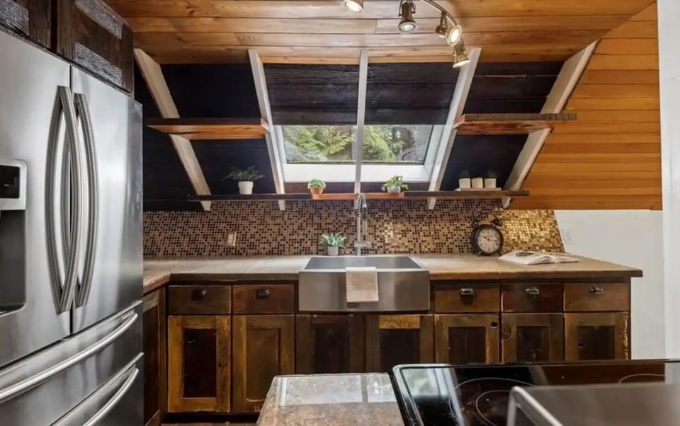 View of the kitchen.