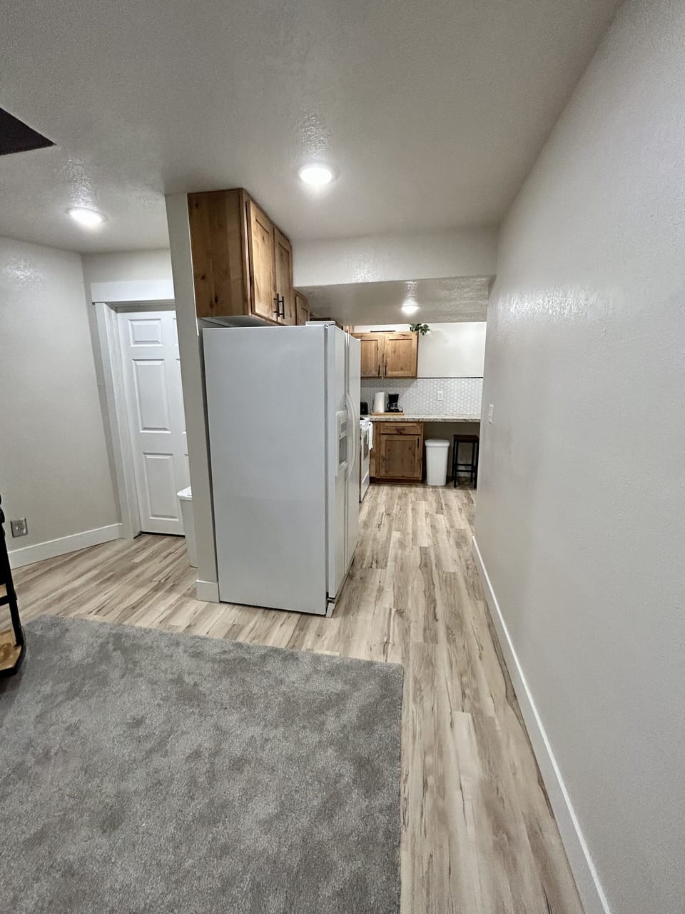 View from entrance. Stairs at left lead to private resident area w/ locked door