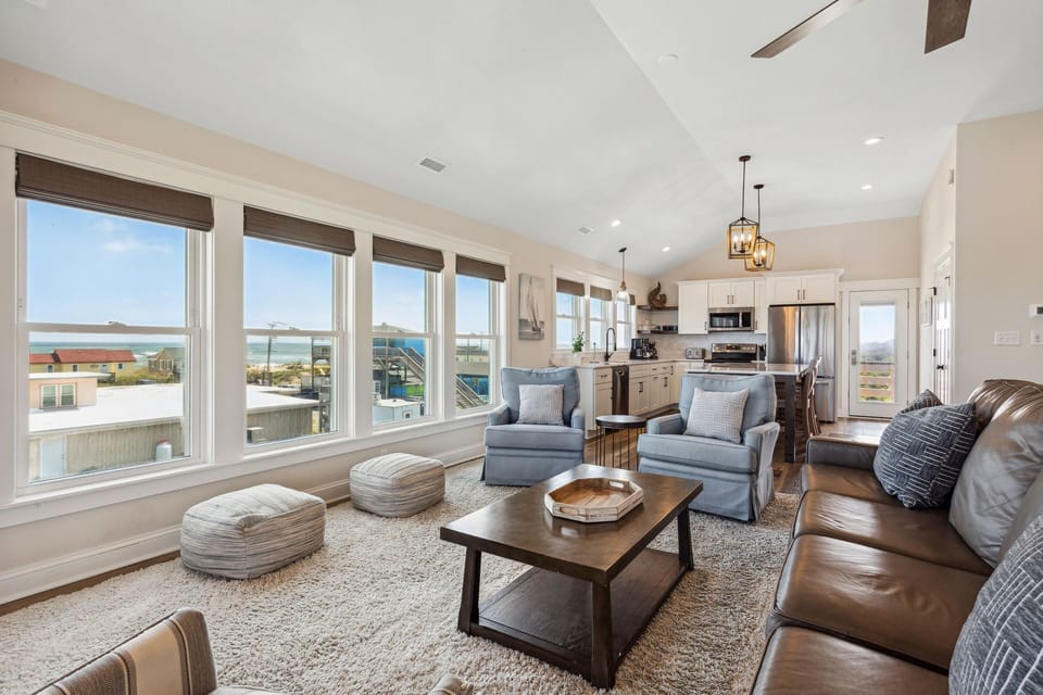 Living area with ocean views