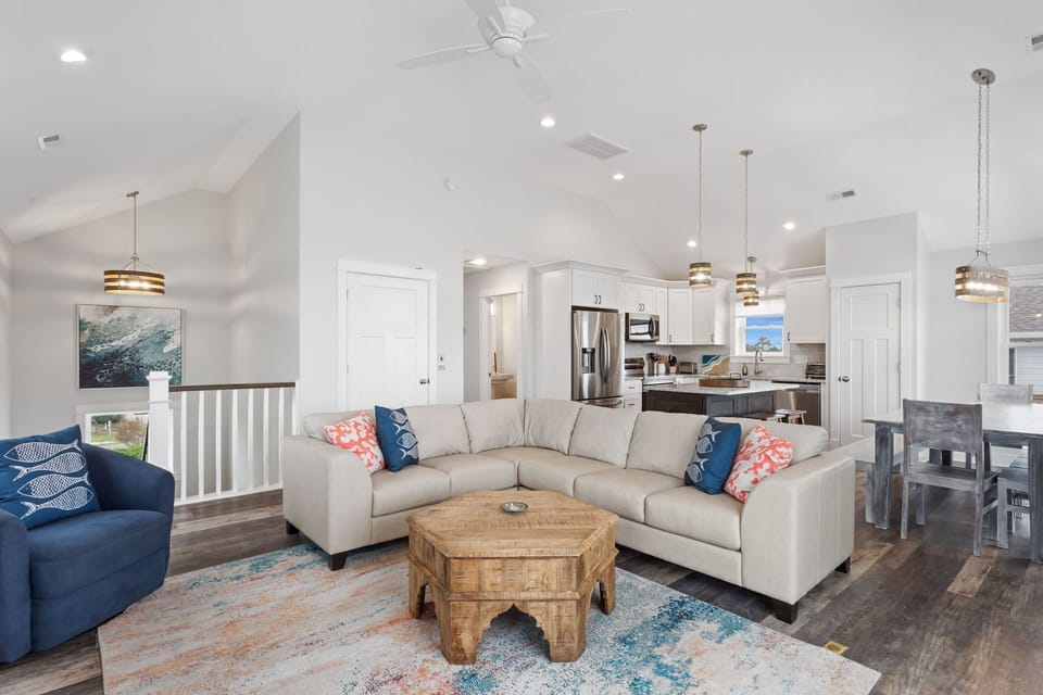 The spacious Living Area is a dream for relaxing with your favorite shows.