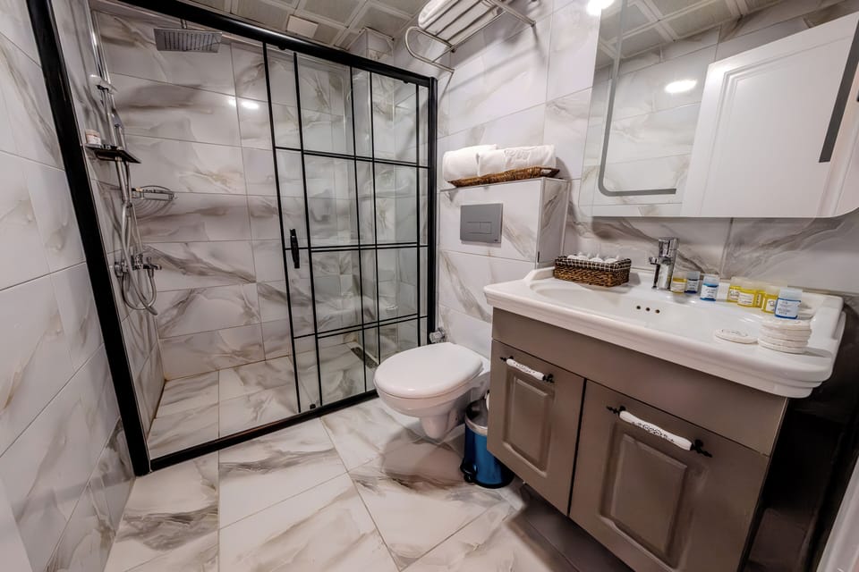 Superior Room with Balcony | Bathroom | Shower, hair dryer, slippers, bidet