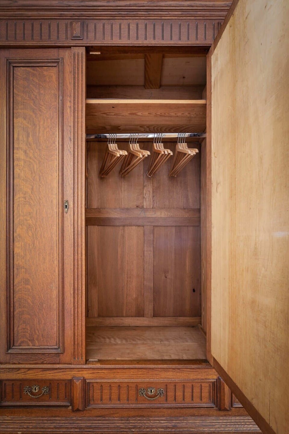 Spacious wardrobe with ample storage, perfect for keeping your belongings organized throughout your stay.