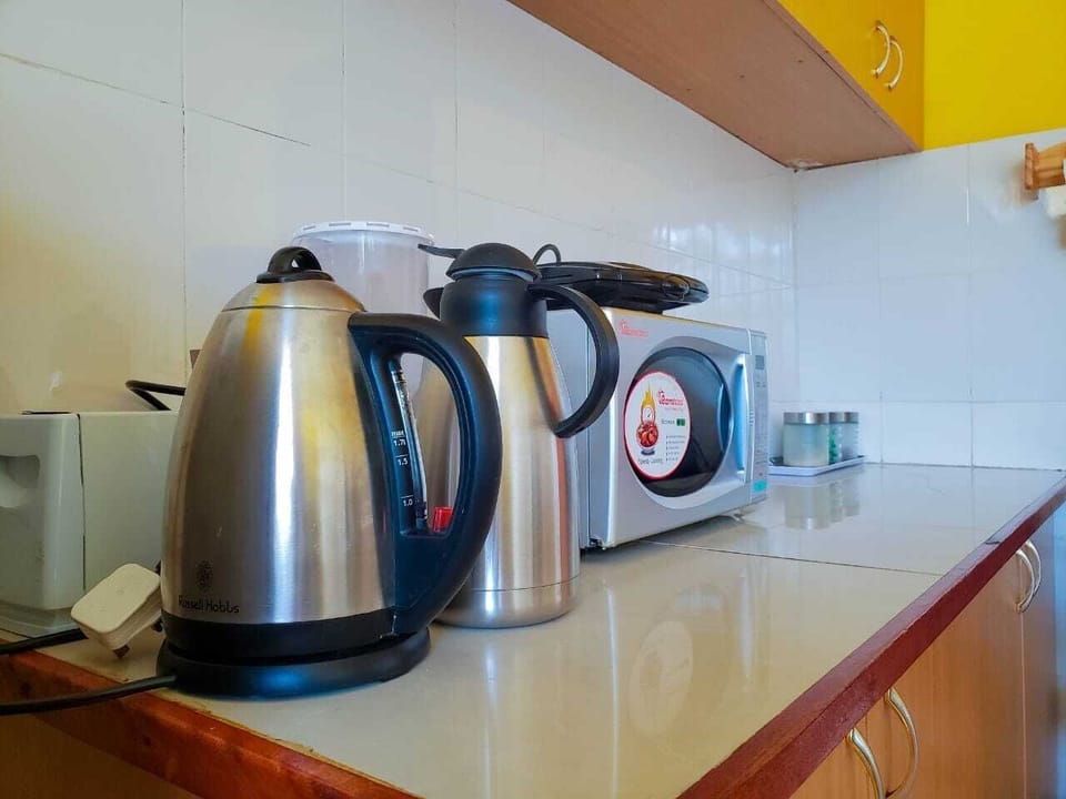 Executive Apartment | Private kitchen | Full-size fridge, microwave, oven, electric kettle