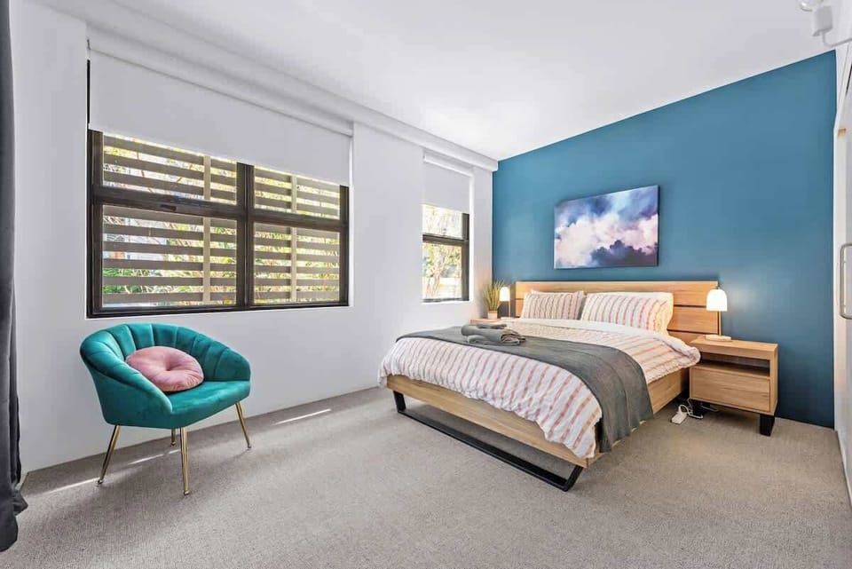 Spacious bedroom with built-in wardrobe...