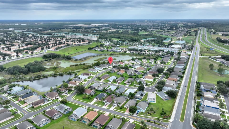 Aerial view showing its location