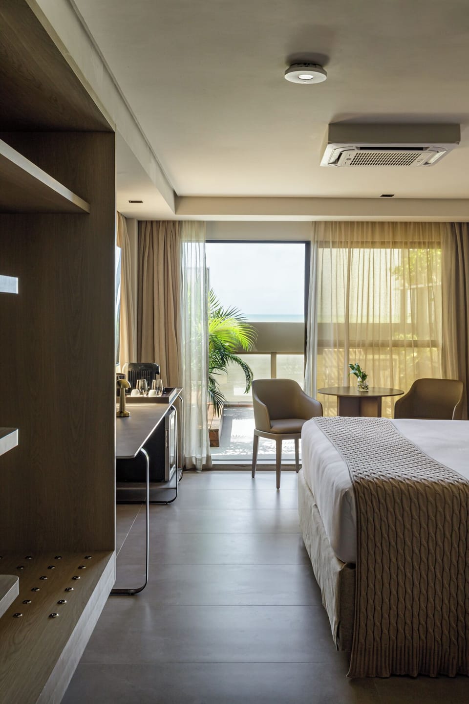 Presidential Double Room, Patio, Sea View | Premium bedding, minibar, in-room safe, individually decorated