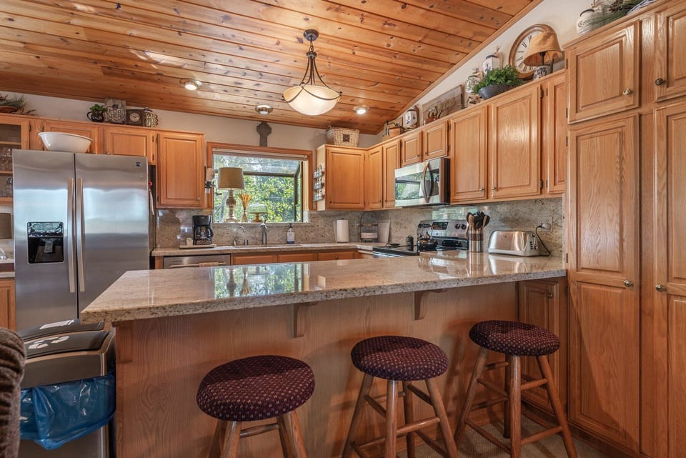 Bar seating in upstairs kitchen
