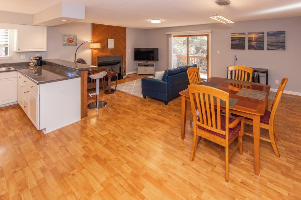 Living, dining room and kitchen open floor plan
