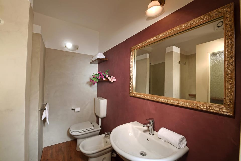 Shower, free toiletries, hair dryer, bidet