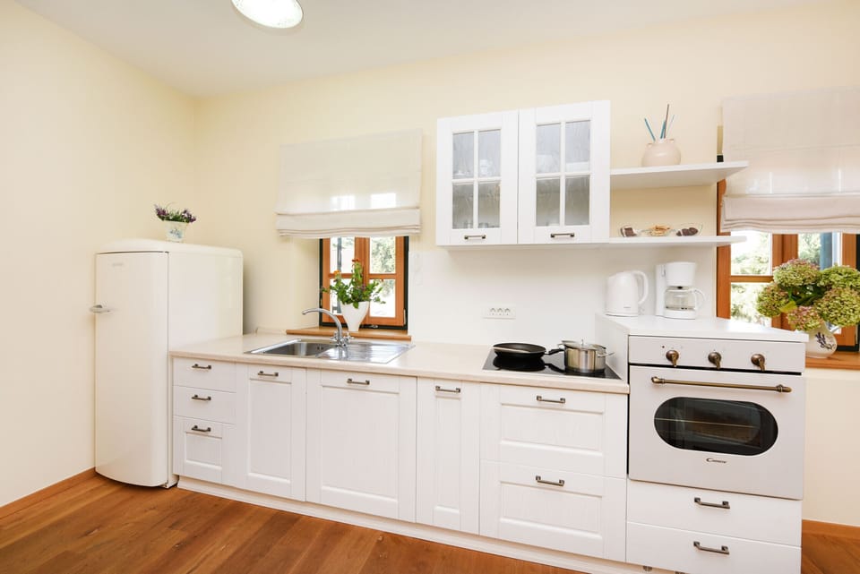 Villa, 3 Bedrooms, Private Pool, Pool View | Private kitchen | Microwave, oven, stovetop, dishwasher
