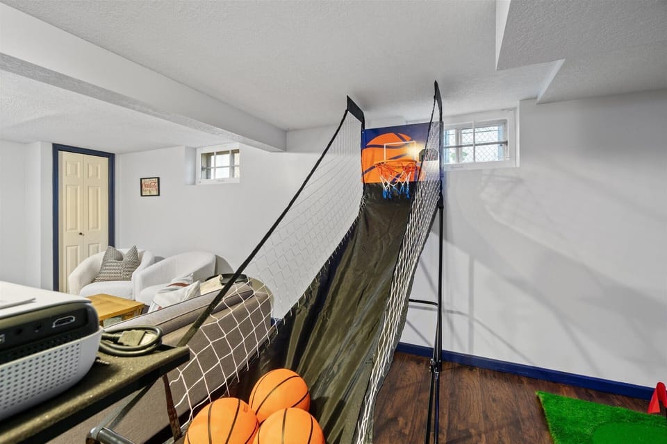 Indoor basketball available 