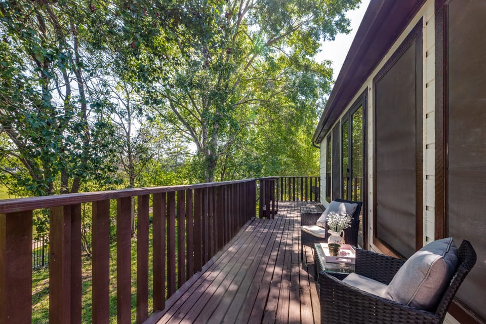 Our balcony oversees the golf course and is a great spot for morning tea/coffee.