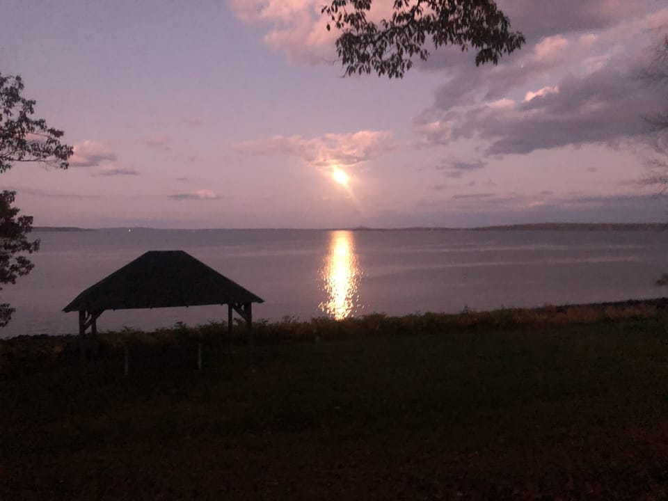 Sunset at Bayside overlooking the water