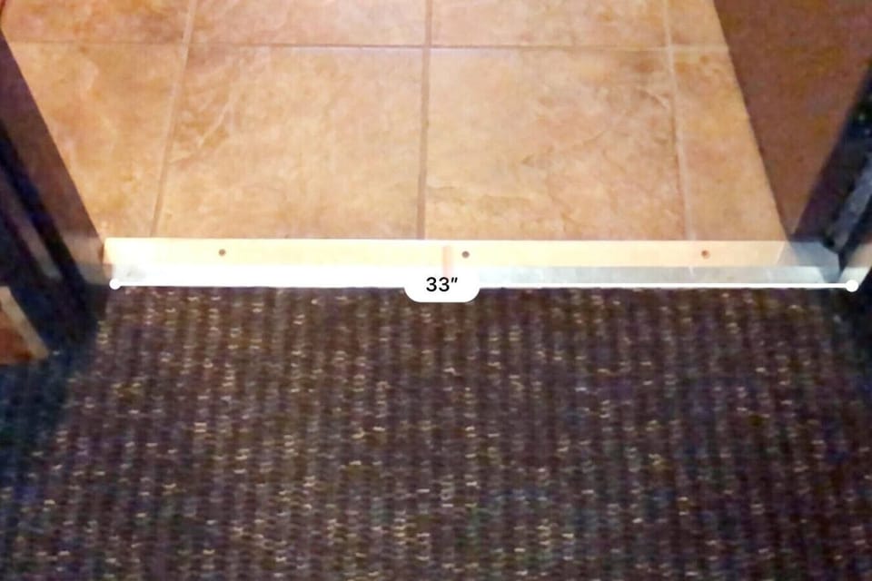 Wide entrance into condo for easy wheelchair access