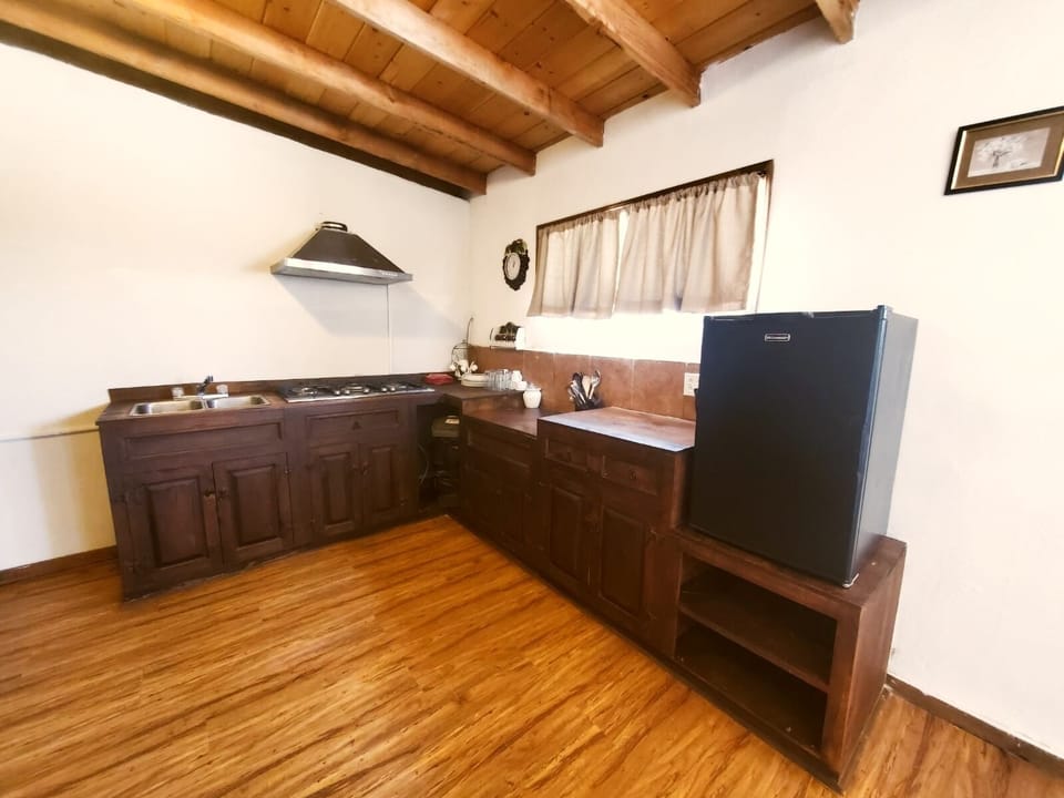 kitchen and minifridge