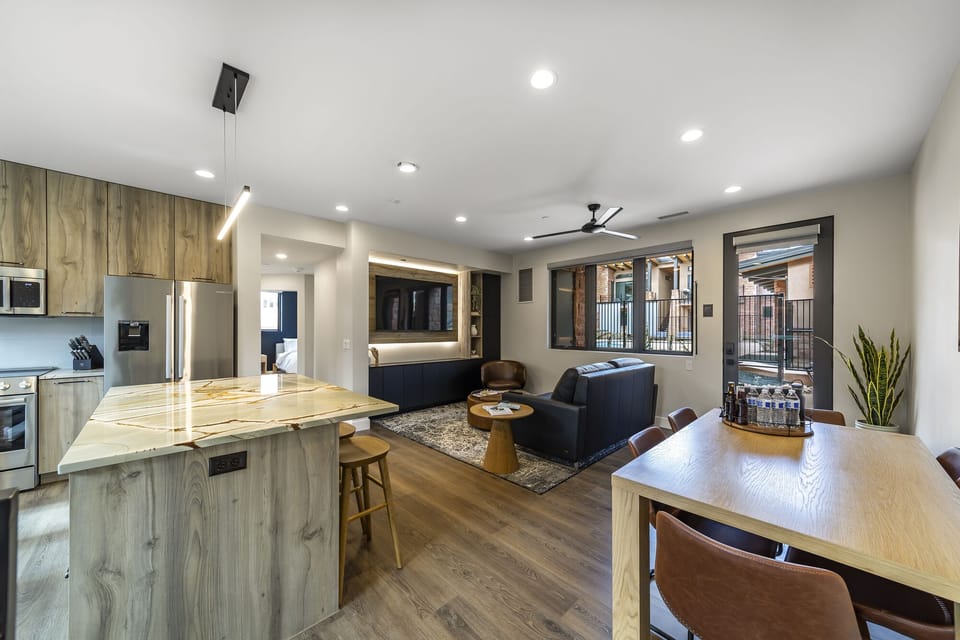 Living room, Kitchen and Dining Room