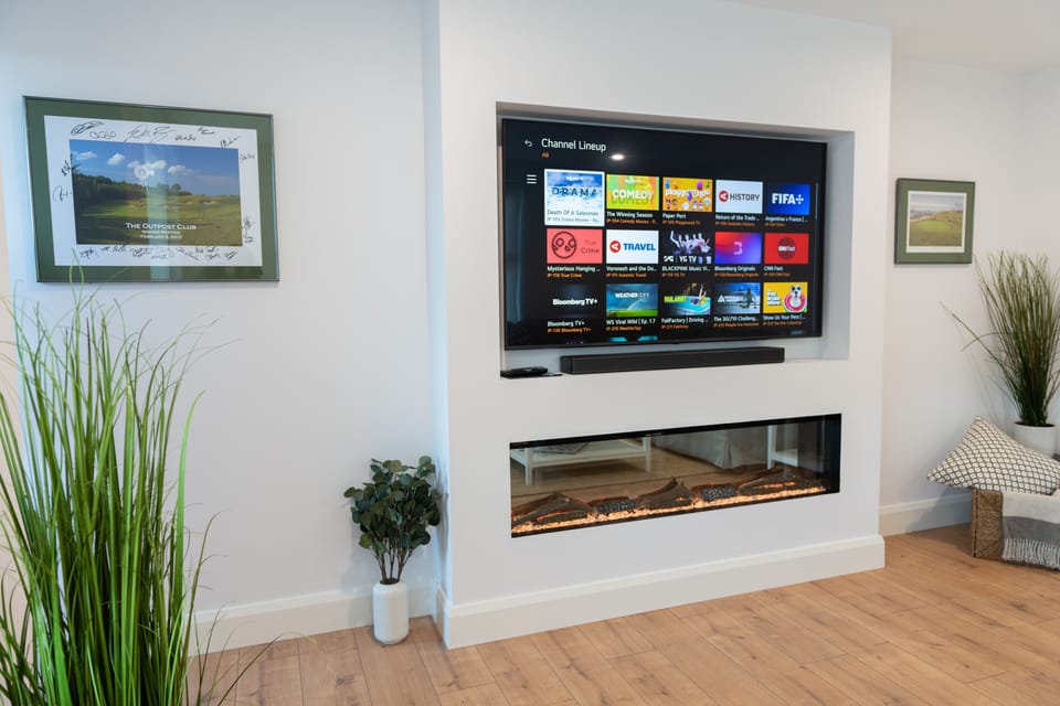 TV and Fireplace