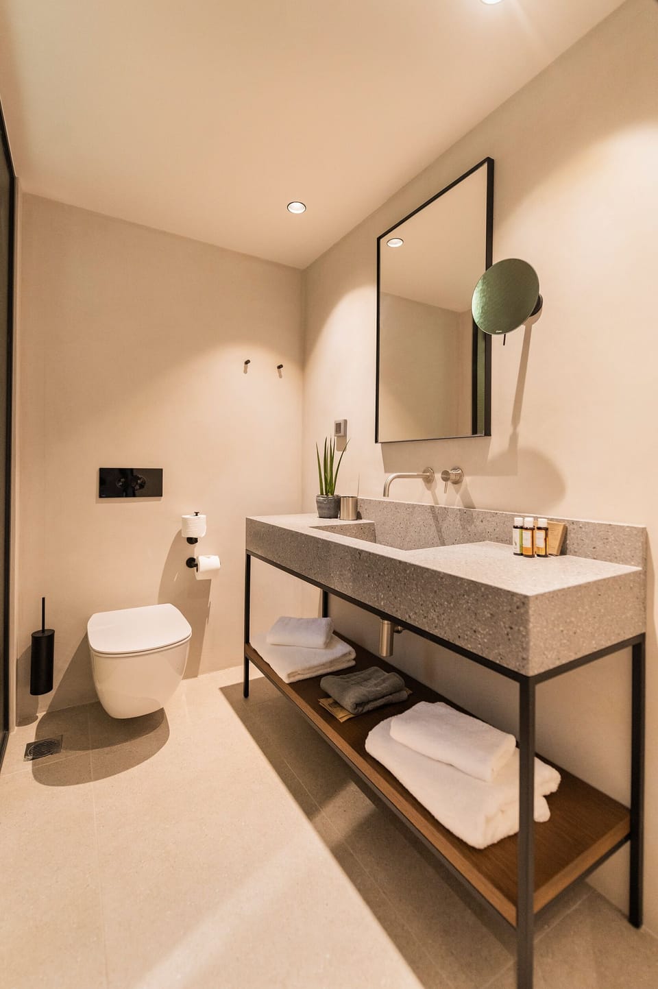 Shower, eco-friendly toiletries, hair dryer, bathrobes