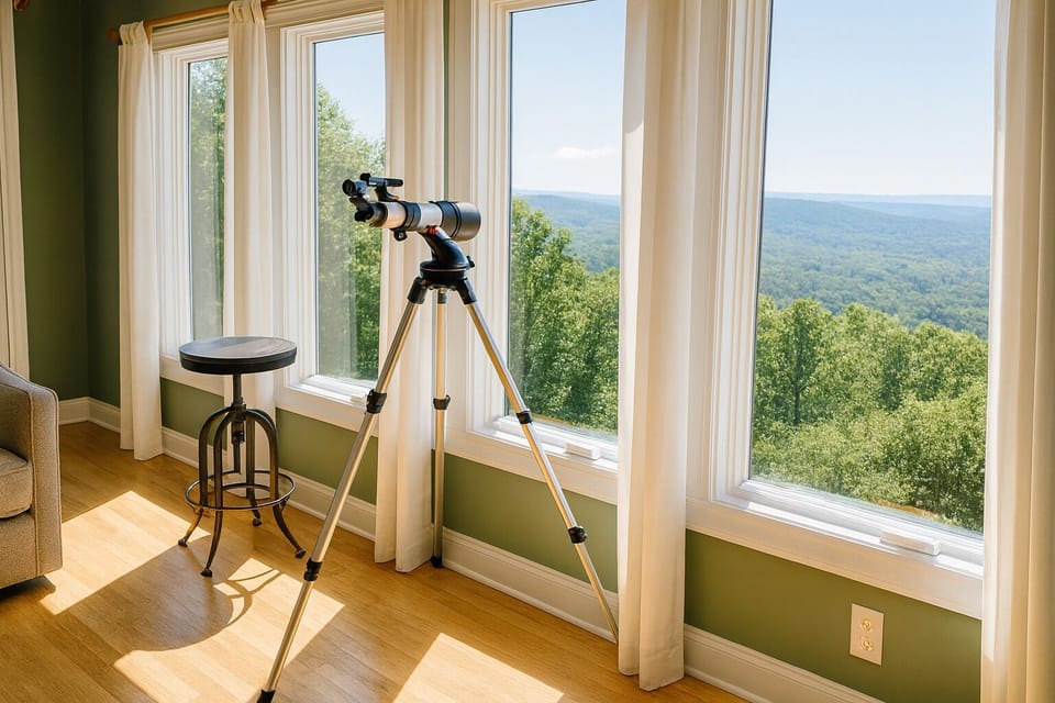 Watch the mountains stretch endlessly from the main living room