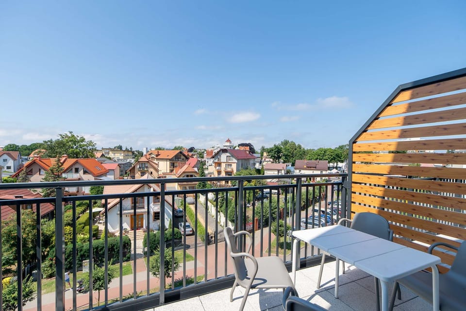 Balcony with garden furniture, where the guests can relax.