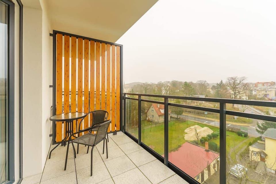 The balcony's peaceful ambiance is ideal for unwinding. 