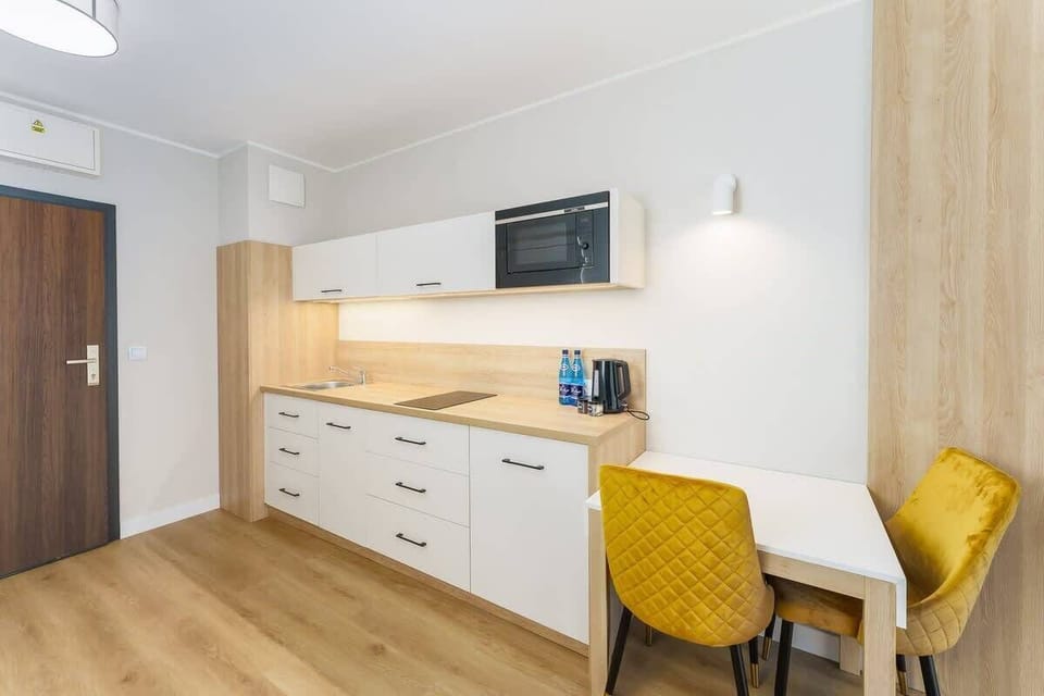 Kitchenette with dining table. 