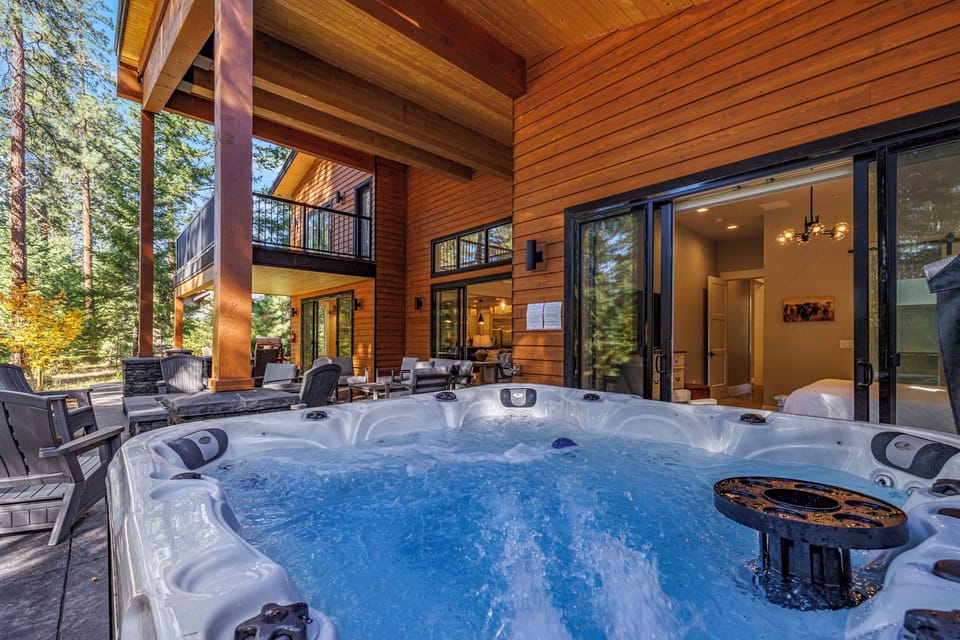Covered Hot Tub located off the master suite