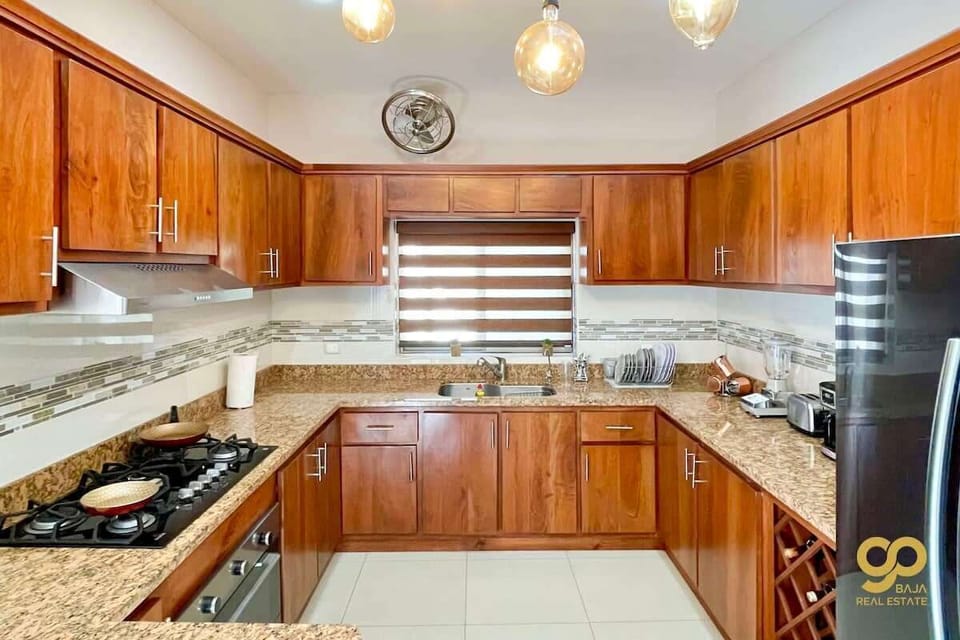 The kitchen is fully equipped with everything you need to prepare meals at home