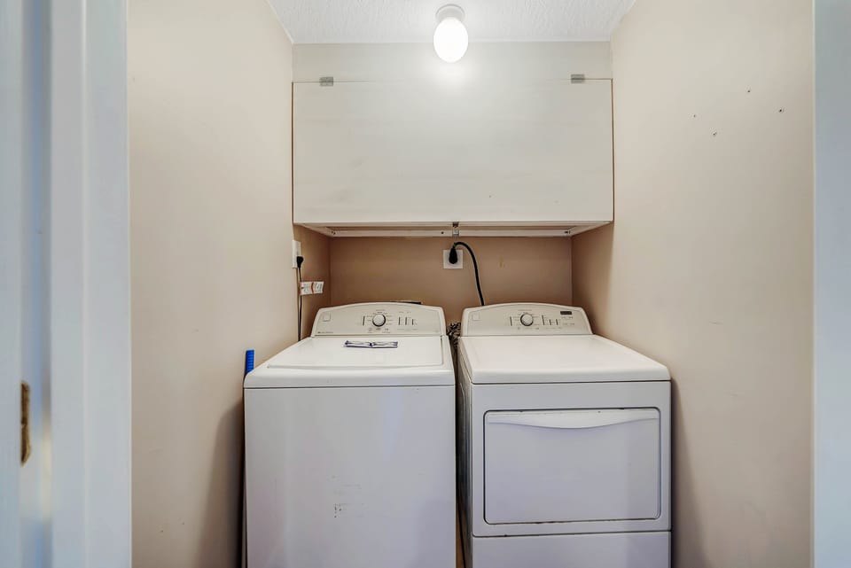 There is a washing machine and dryer for your use.