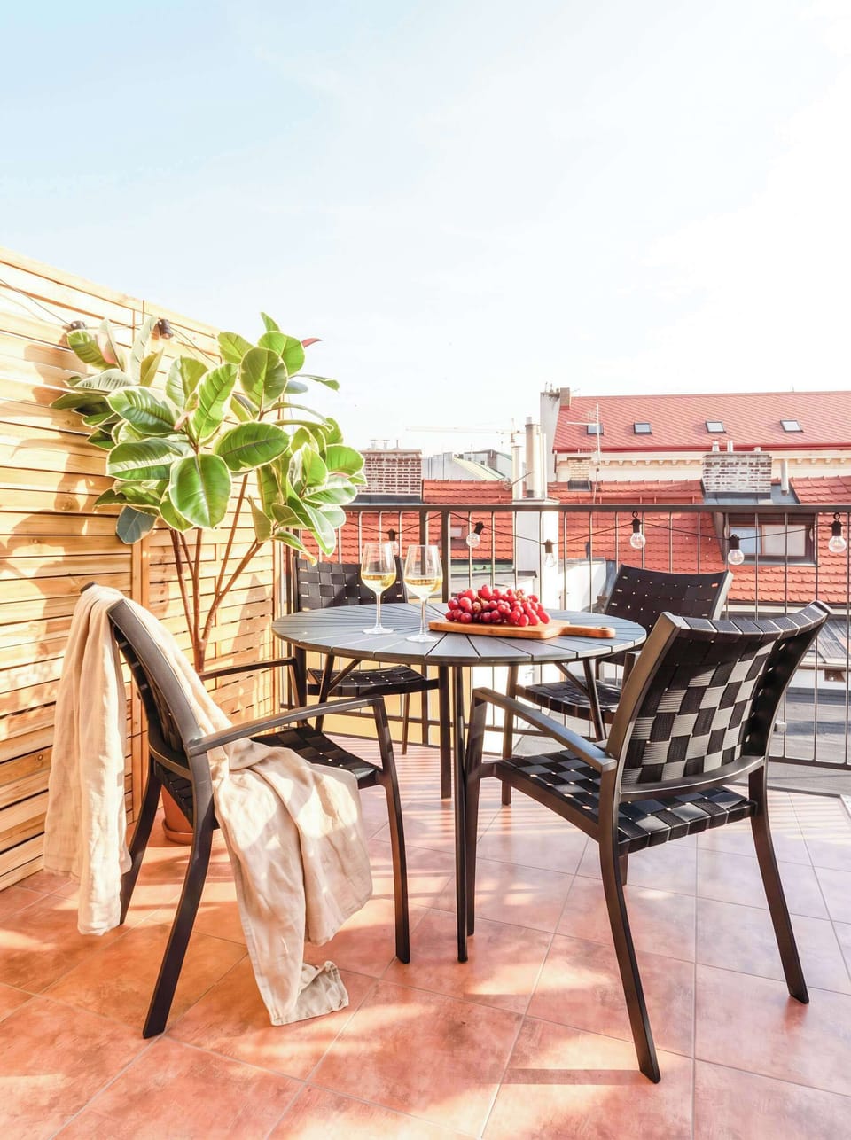 The terrace with outdoor furniture