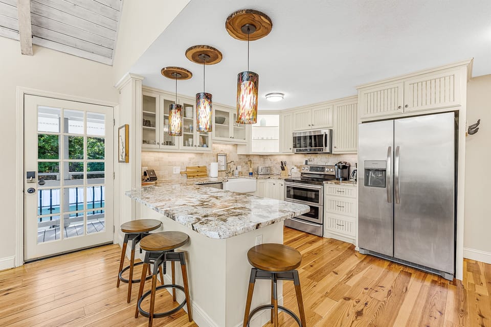 Tons of counterspace on this newly remodeled kitchen.