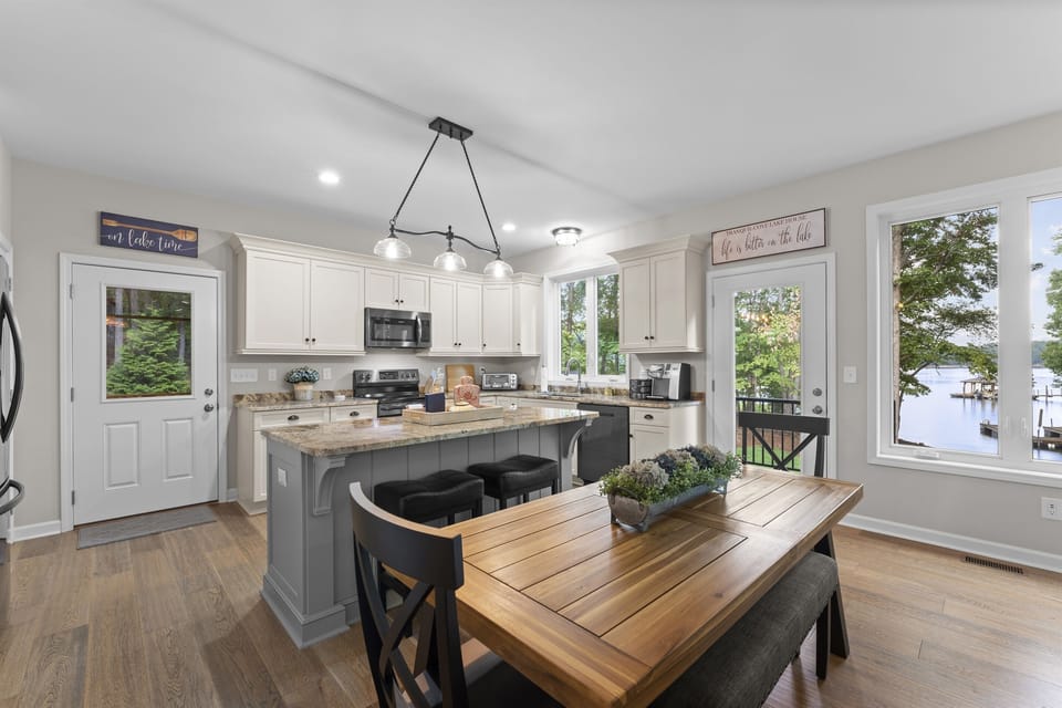 The open floorplan makes lounging with the family easy.