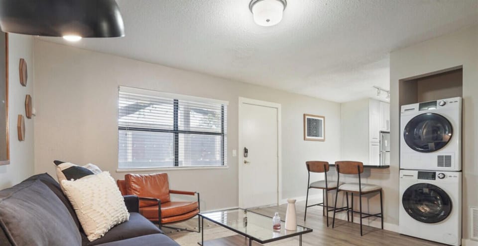 Living room with sleeper sofa and smart tv