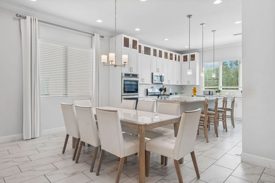Dining table will seat your entire party - perfect for making memories for a lifetime.