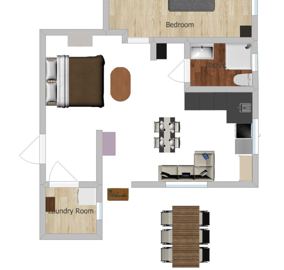 House, 1 Bedroom, Smoking, Patio | Floor plan
