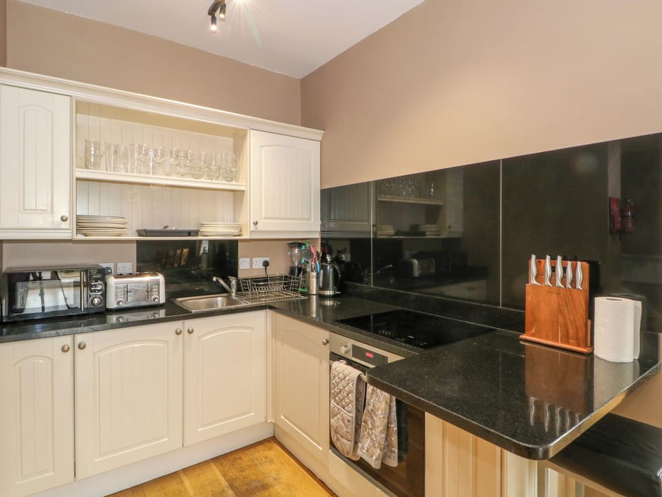 Fridge, dishwasher, electric kettle, toaster