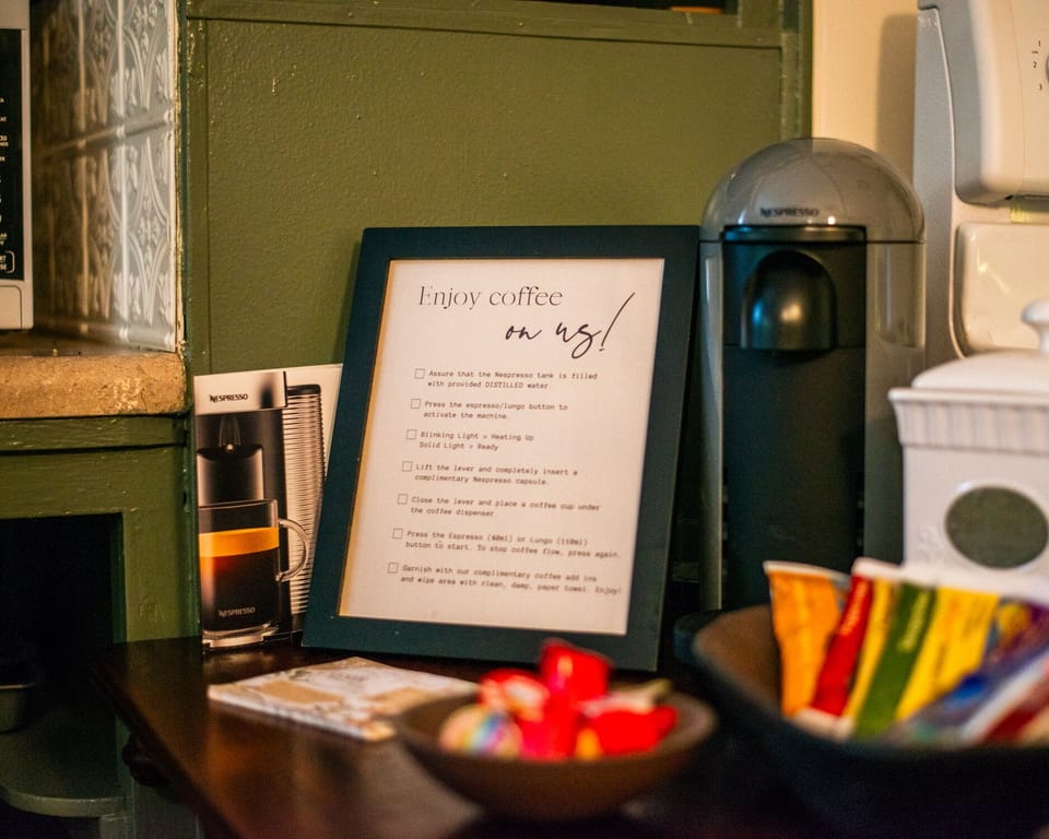 ➸enjoy a gourmet nespresso on us!