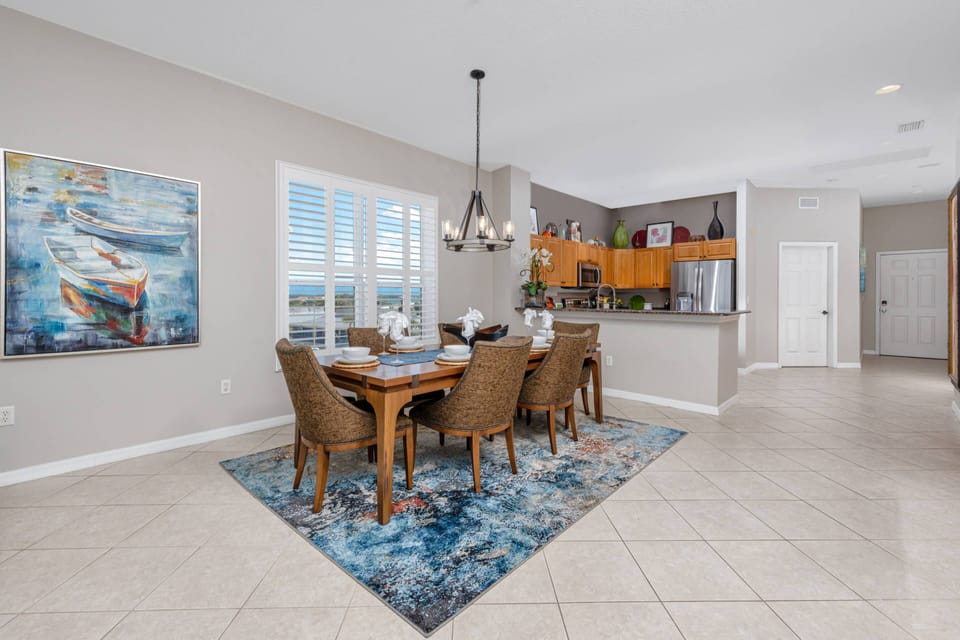 Open Concept Dining Room Offers Seating for 6