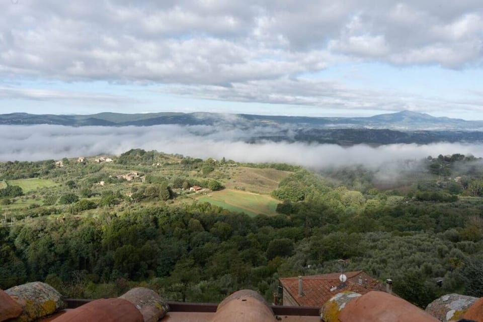 view towards Tuscany from roof terrace